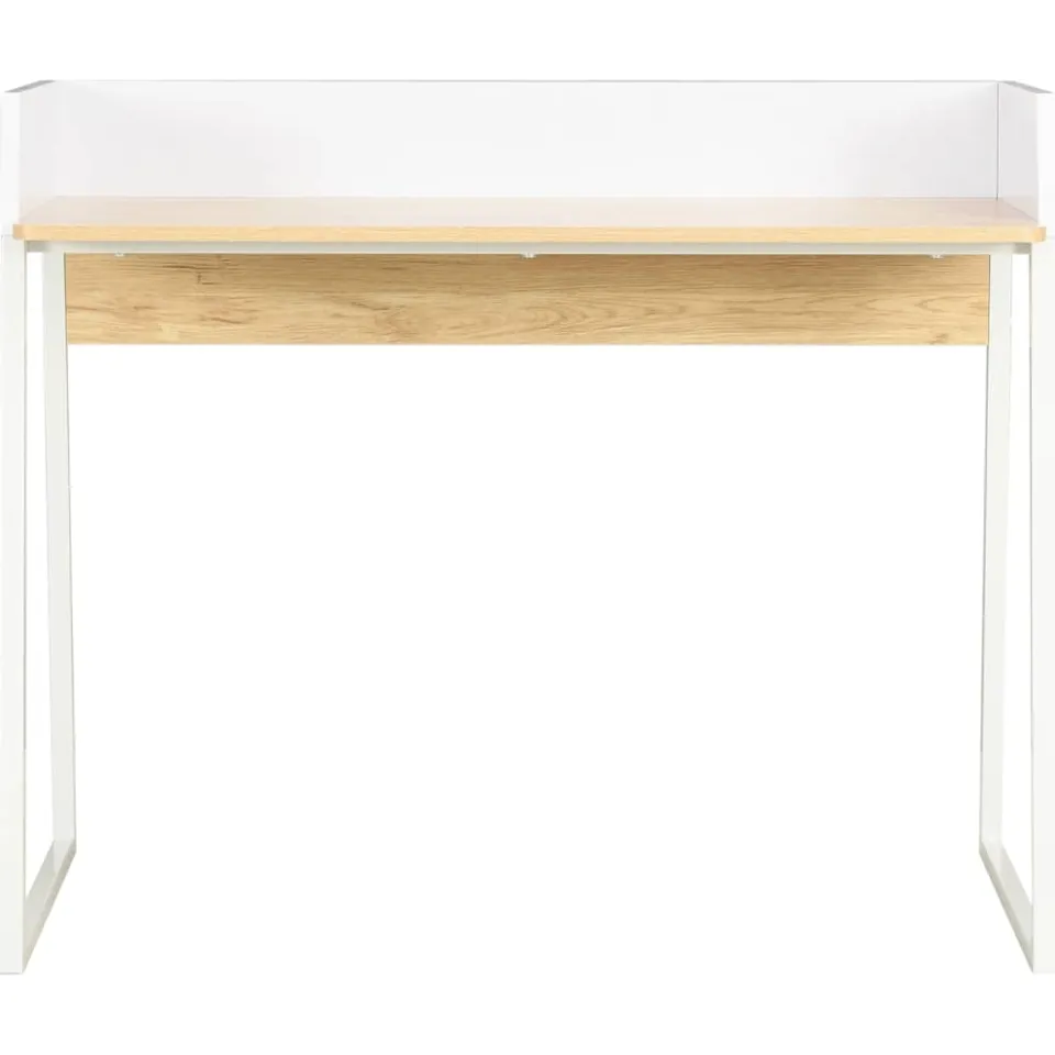 vidaXL Bureau 90x60x88 cm wit en eikenkleurig, foto 2