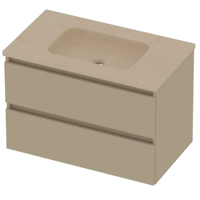 Basic-Line Rocky 46 Badmeubelset Hardsteen Zonder Kraangat 80x46x54 cm Mat Beige Sand Stone