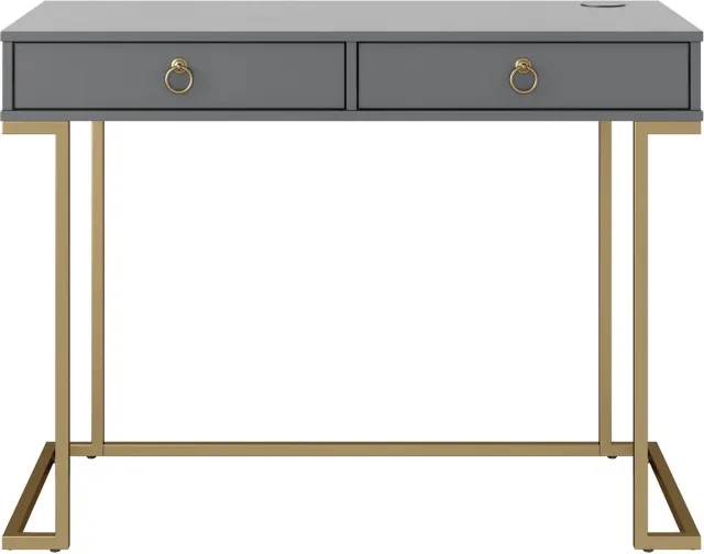 Notio Living Camila-Schrijftafel - 2-Laden - Grafietgrijs