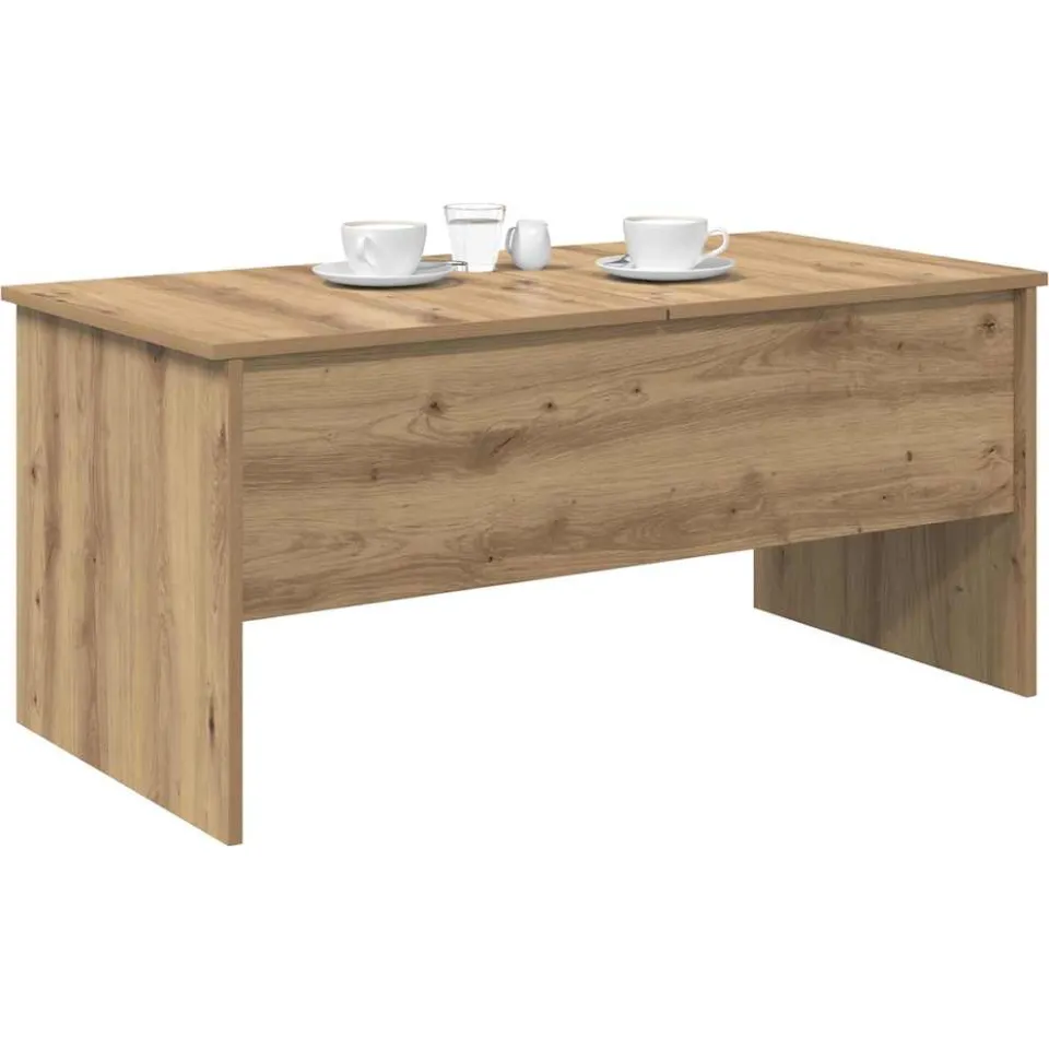 vidaXL Salontafel Artisan Eiken 102 x 50,5 x 46,5 cm Bewerkt hout Beige