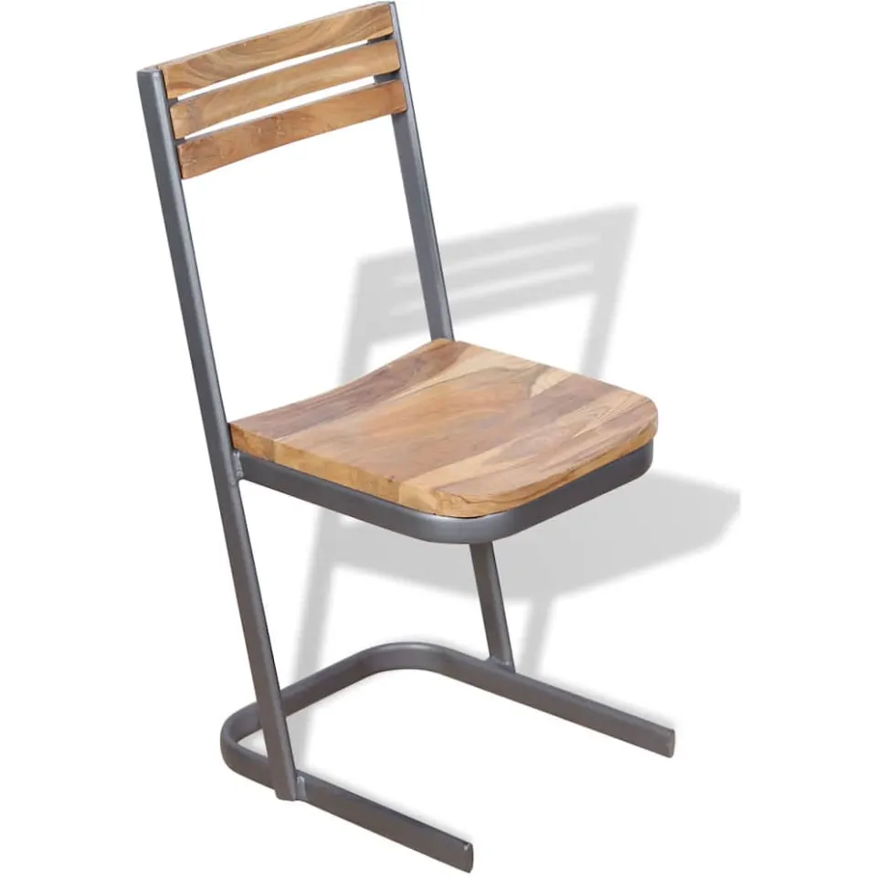 vidaXL Eetkamerstoelen 6 stuks massief teakhout bruin, foto 2