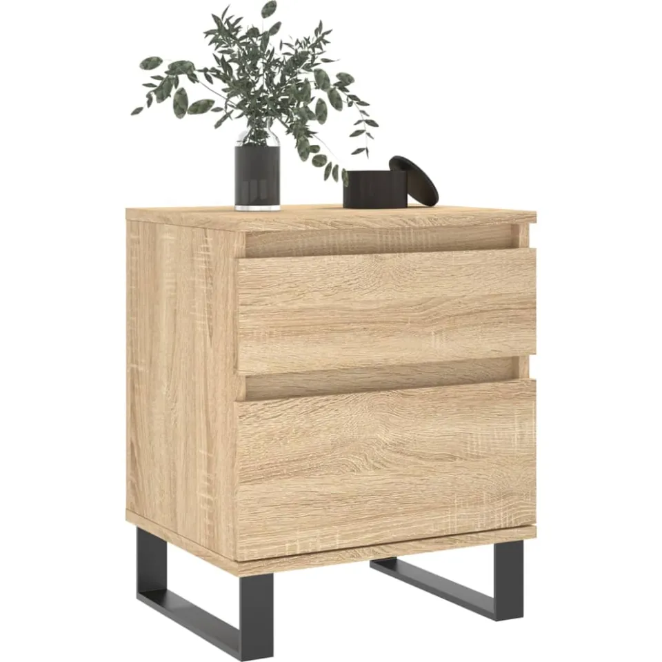 vidaXL Nachtkastjes 2 st 40x35x50 cm sonoma eikenkleurig Bruin
