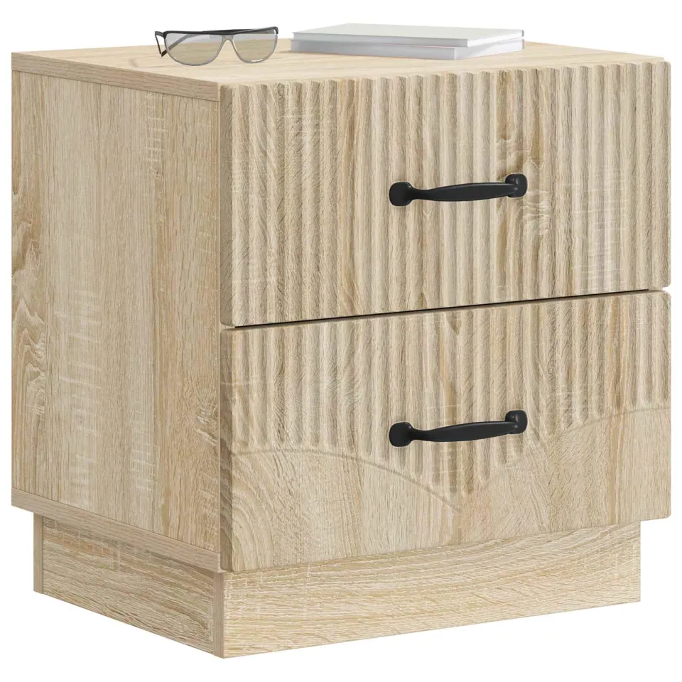 vidaXL Nachtkastje 2 st Sonoma Eiken 43 x 34,5 x 44,5 cm Bewerkt hout Bruin