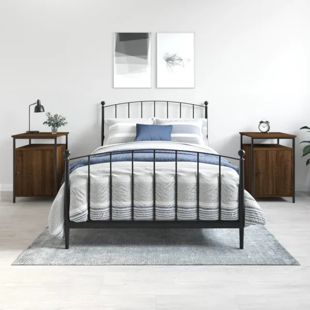 vidaXL Nachtkastjes 2 st 40x42x60 cm bewerkt hout bruin eikenkleur, foto 2