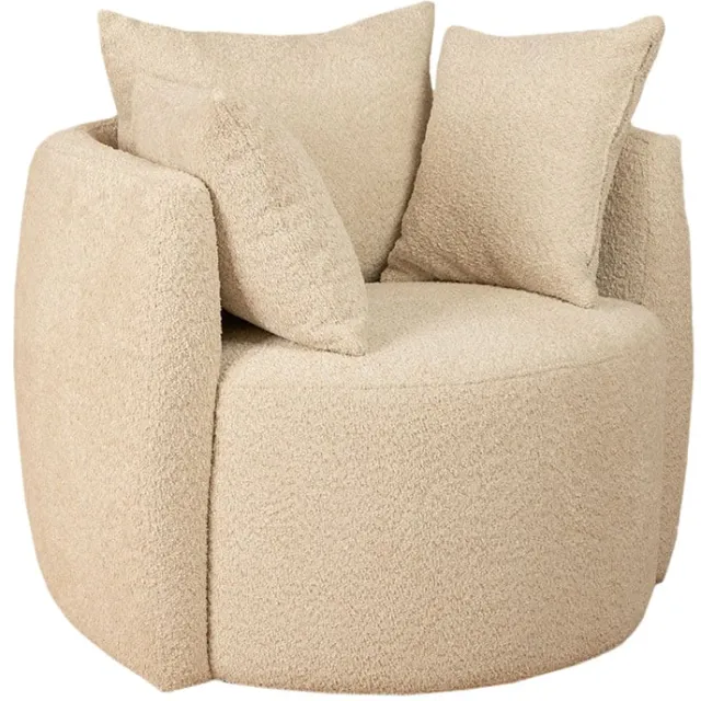 NordXL Fauteuil Ruby beige boucle stof