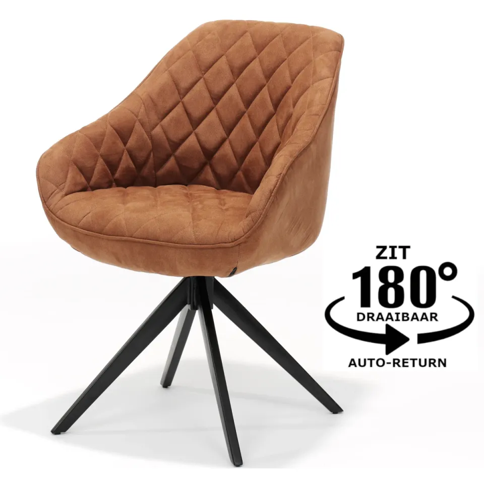 Eetkamerstoel Robert cognac Bruin