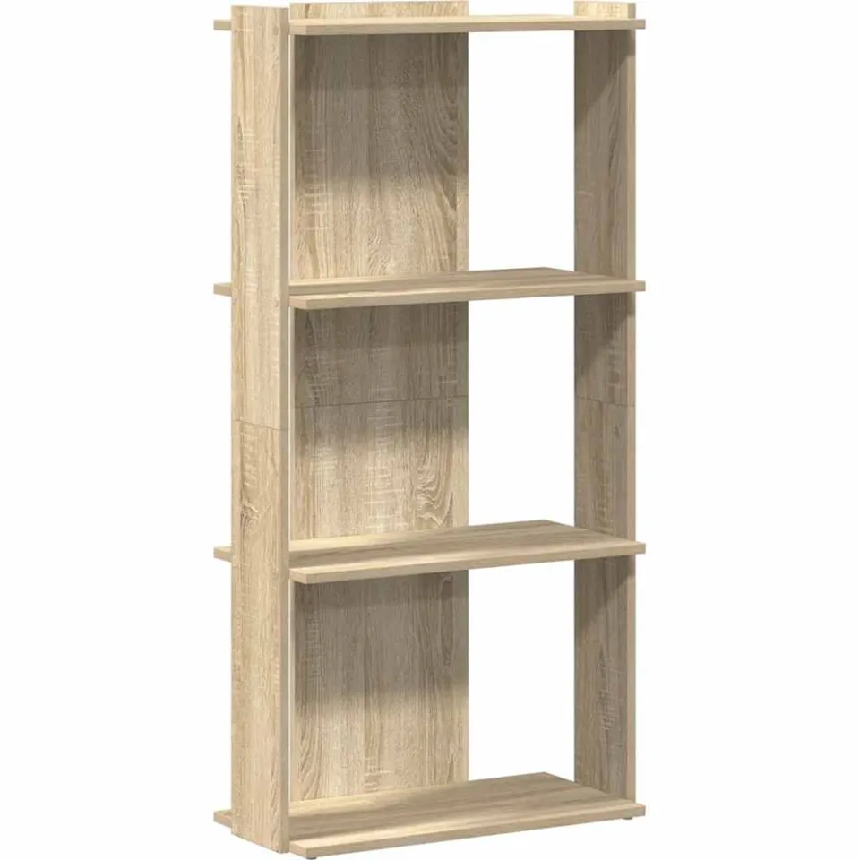 vidaXL Boekenkast 3-laags 60x30x120 cm bewerkt hout sonoma eikenkleur, foto 3