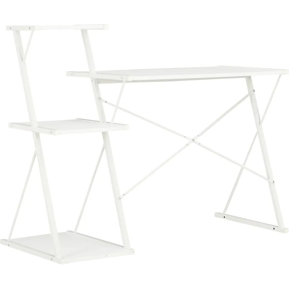 vidaXL Bureau met schap 116x50x93 cm wit, foto 3