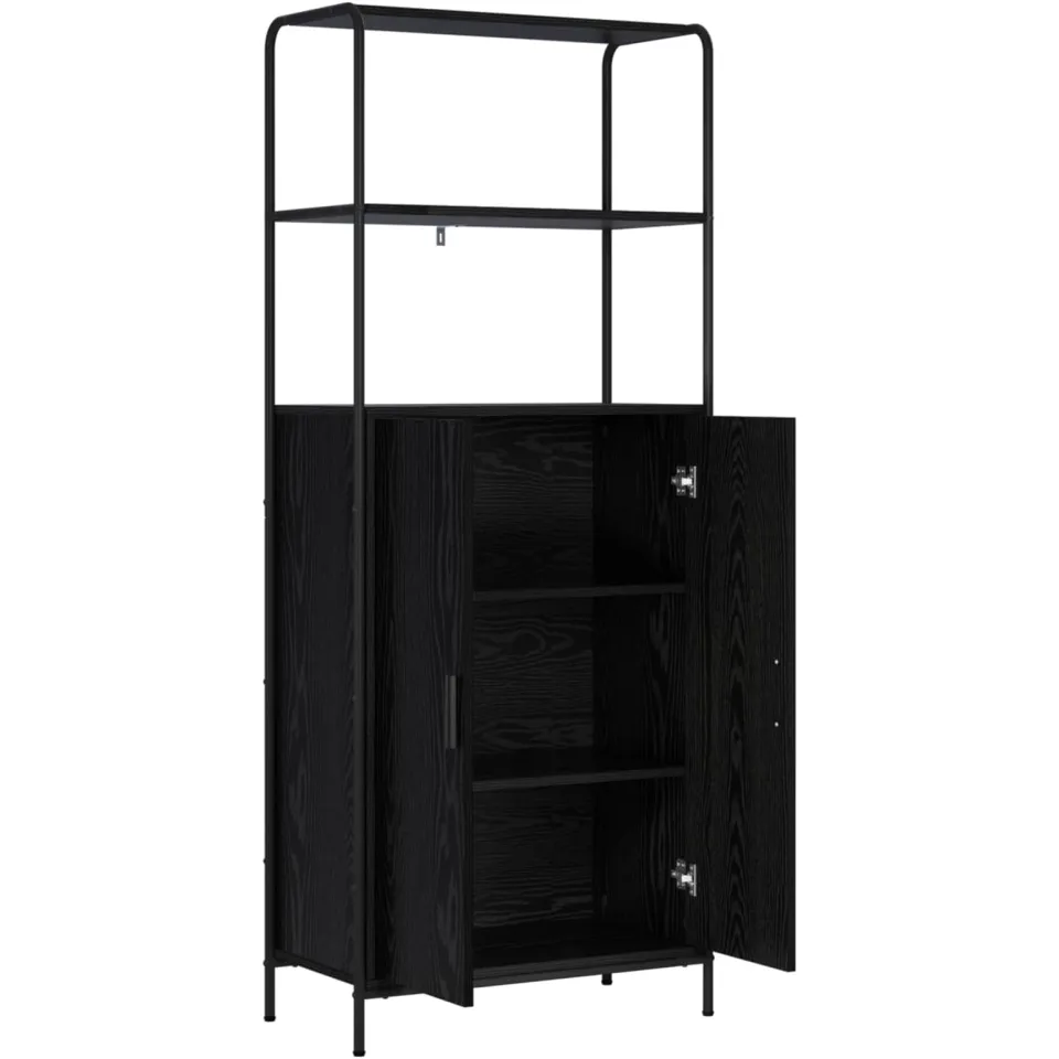 vidaXL Hoge kast Zwart eiken 40 x 33 x 161 cm Bewerkt hout