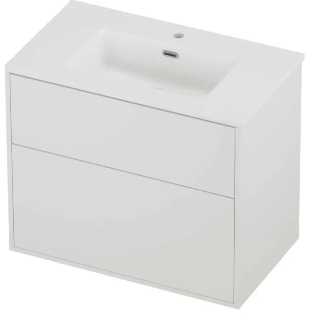Proline Tribute Badmeubelset Porselein Elegant 1 Kraangat 80x46x67 cm Mat Wit Mat White