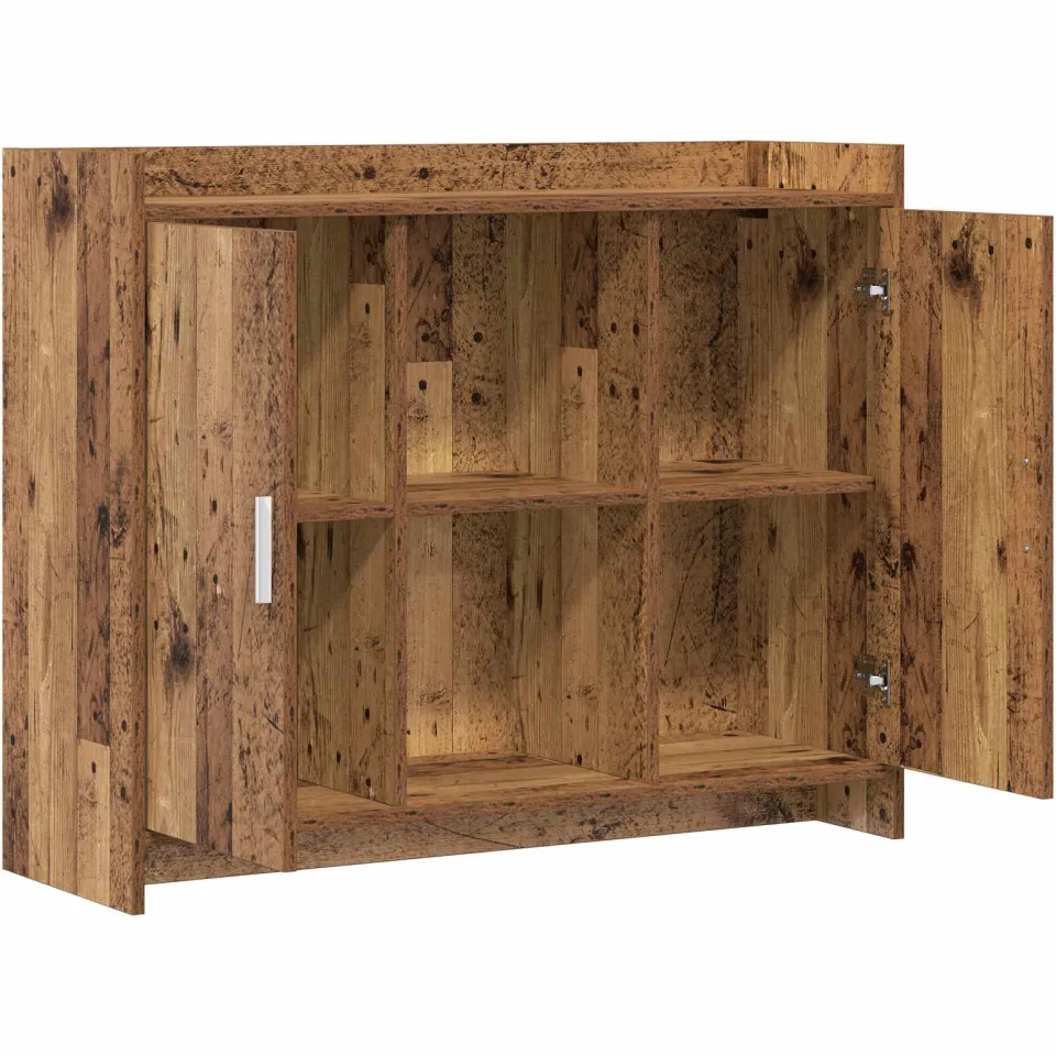 vidaXL Dressoir Old Wood 98,5 x 33 x 80 cm Bewerkt hout bruin, foto 4