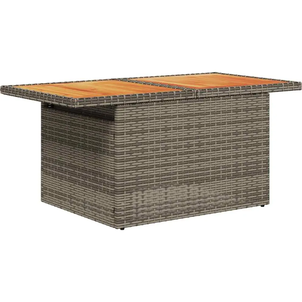 vidaXL 6-delige Loungeset met kussens poly rattan acacia grijs, foto 4