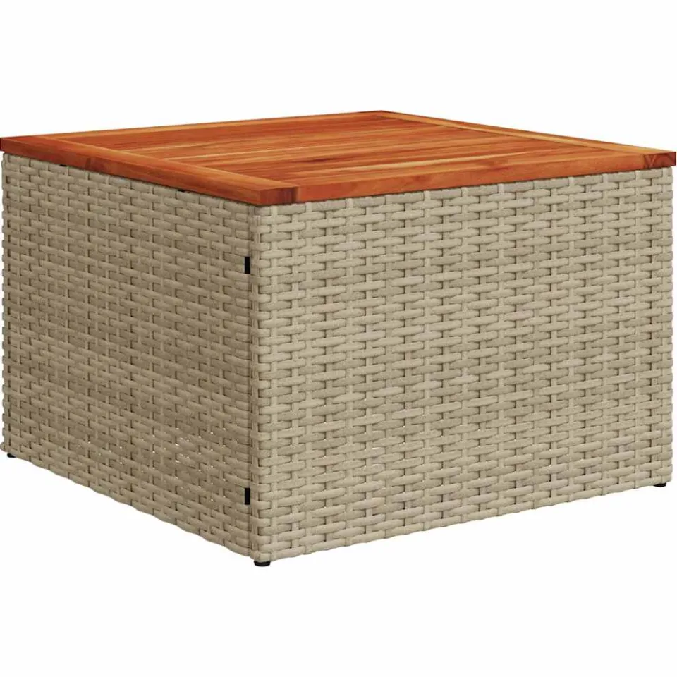 vidaXL 6-delige Loungeset met kussens poly rattan beige
