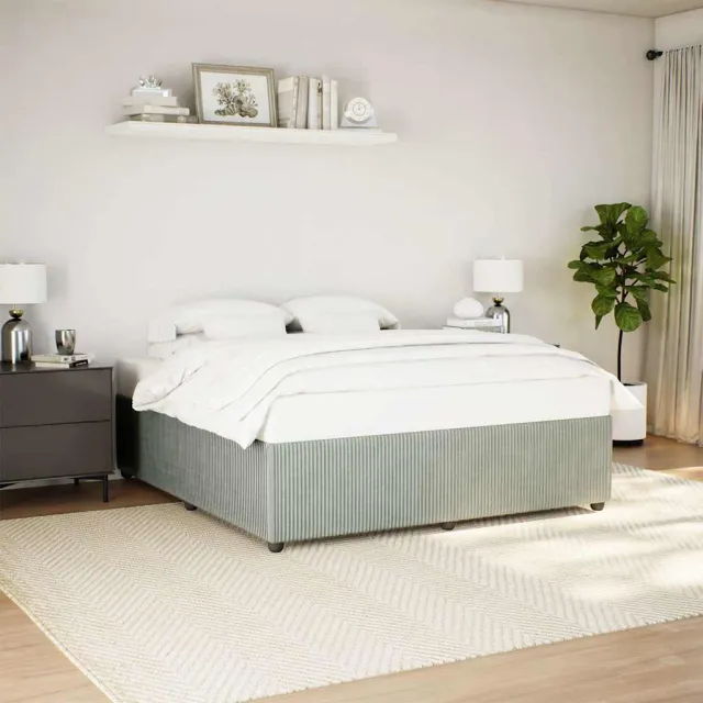 vidaXL Bedframe zonder matras 200x200 cm fluweel lichtgrijs grijs