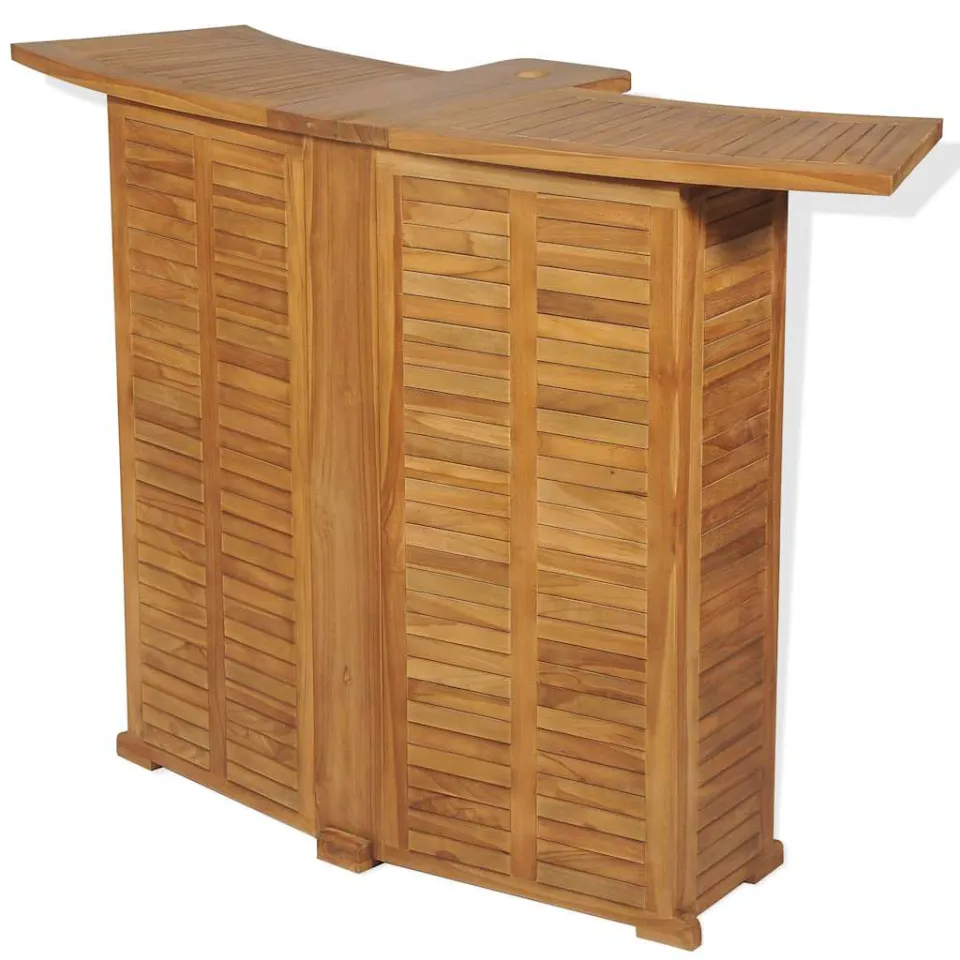 vidaXL 3-delige Bistroset met klapstoelen massief teakhout bruin, foto 4