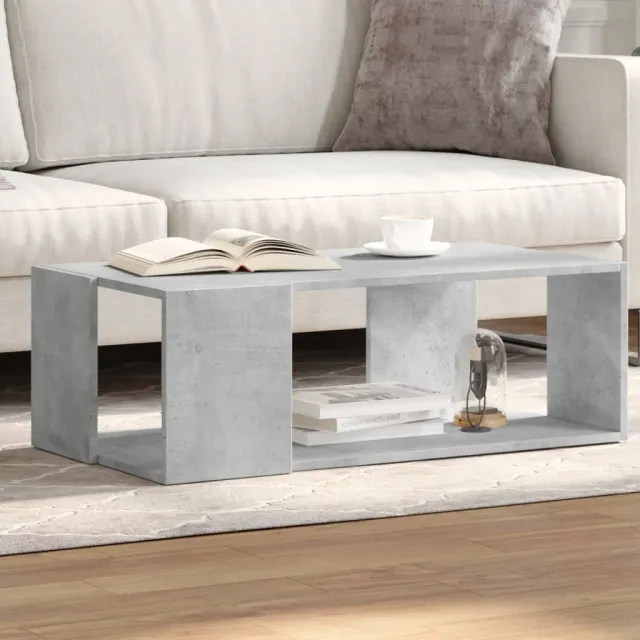 vidaXL Salontafel 89,5x48x30 cm bewerkt hout betongrijs grijs, foto 2