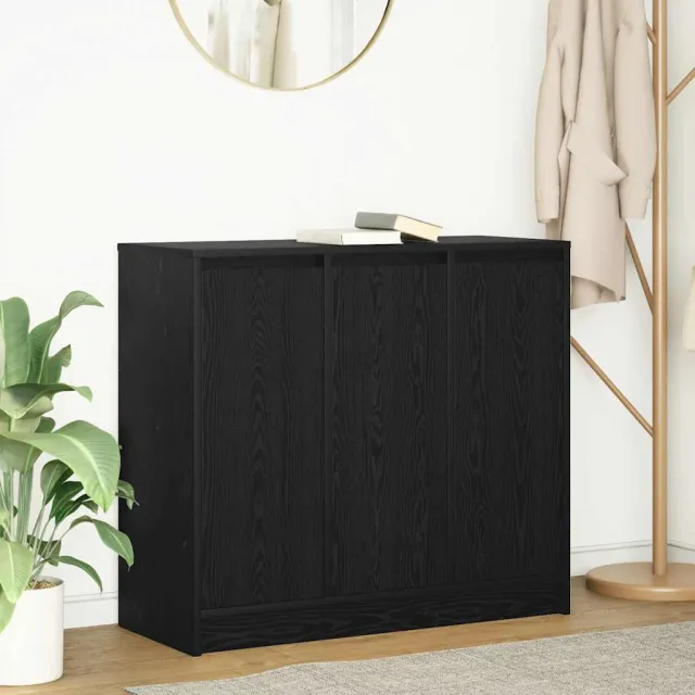 vidaXL Dressoir 85x34x76 cm spaanplaat zwart eikenkleurig