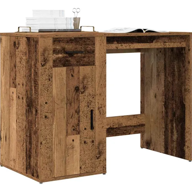 vidaXL Bureau 100x49x75 cm bewerkt hout oud houtkleurig Bruin