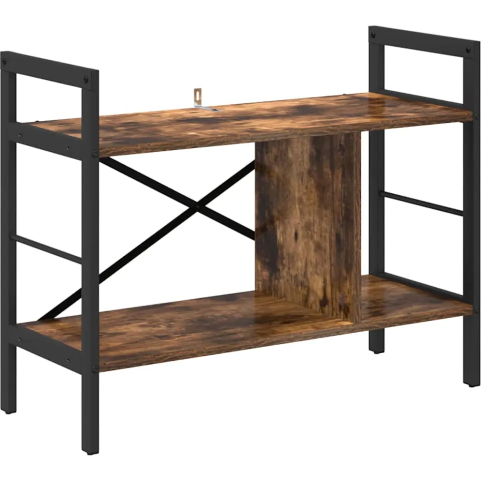 vidaXL Boekenkast Gerookt eiken 75 x 30 x 58,5 cm Bewerkt hout 3-laags, foto 3