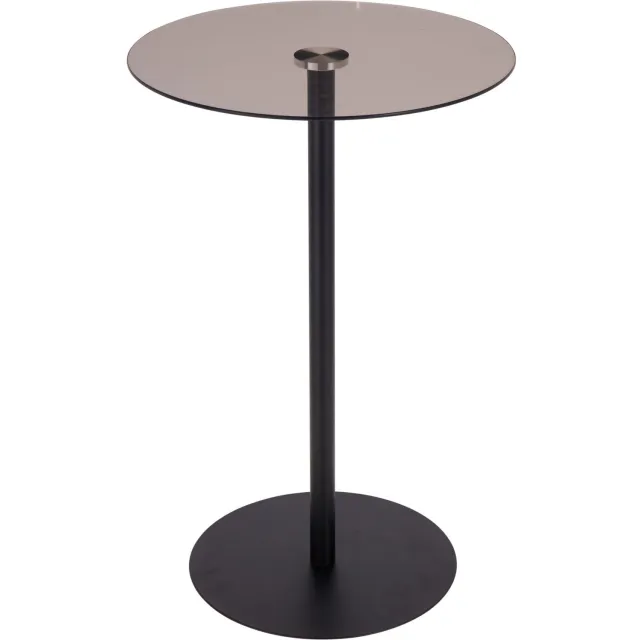 Home & Styling Collection Home Styling Collection - Metalen bijzettafel met glazen blad Ø 35 x 53 cm Bruin