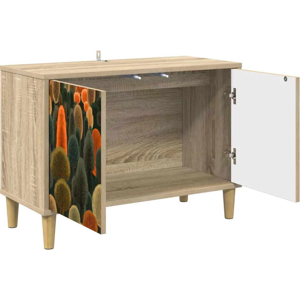 vidaXL Tv-meubel ZAANDAM 69 x 33 x 50 cm Sonoma Bewerkt hout Bruin