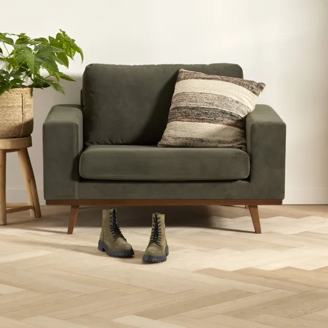 NOUS Living Torino loveseat donkergroen donkergroen (velours), foto 2