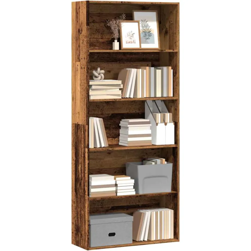 vidaXL Boekenkast 80x30x189 cm bewerkt hout oud houtkleurig Bruin