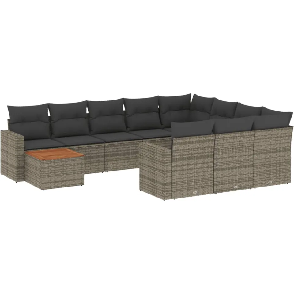 vidaXL Patio Sofa Set 10-zits Grey and Dark Grey, foto 3