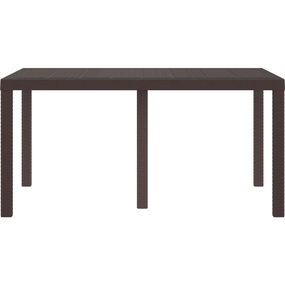 vidaXL Tuinstafel Bruin 150 x 100 x 73 cm poly rattan