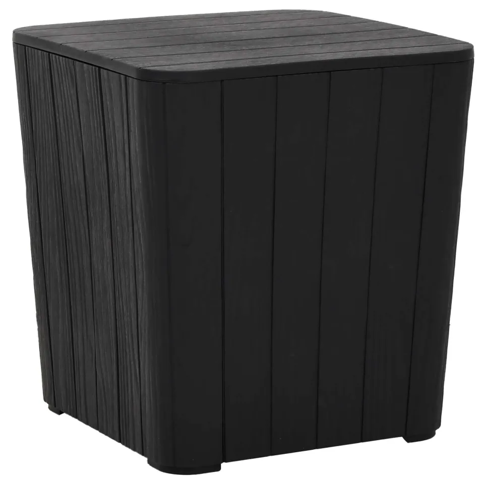 vidaXL Tuintafel met afneembaar deksel polypropeen zwart