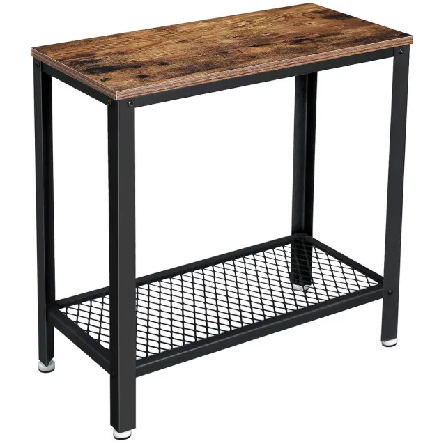 FurnStar bijzettafel - Industrieel Design - 60x30x60cm - Bruin