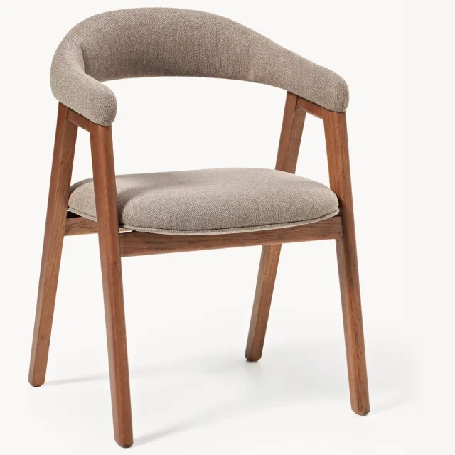 Westwing Collection Armstoel Nik met vulling Taupe