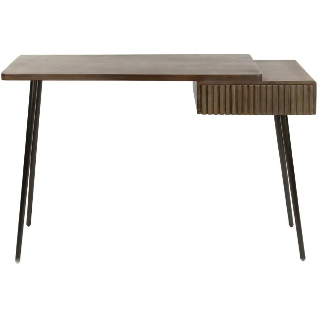 G***-M Giga Meubel Make-up Tafel Carve - Bruin Acaciahout - 120x35x76cm