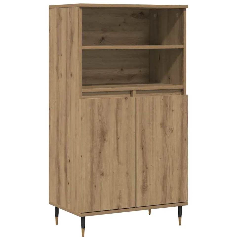 vidaXL Hoge kast 60x36x110 cm bewerkt hout artisanaal eikenkleurig Bruin