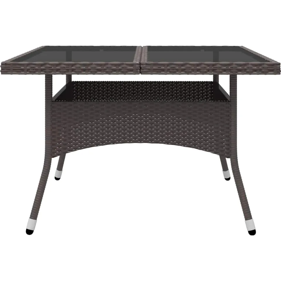 vidaXL 9-delige Tuinset poly rattan en glas bruin, foto 4