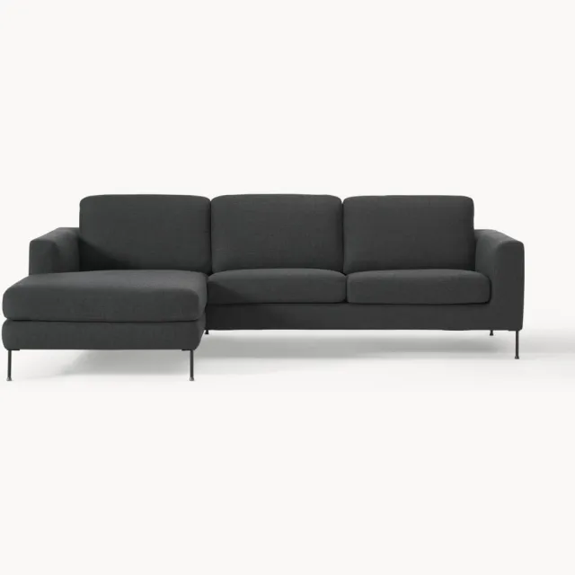 Westwing Collection Hoekbank Cucita (4-zits) antraciet