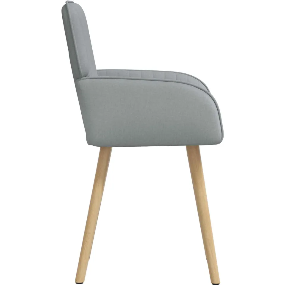 vidaXL Eettafelstoelen 4 st Stof Lichtgrijs 56,5 x 50 x 87,5 cm, foto 4