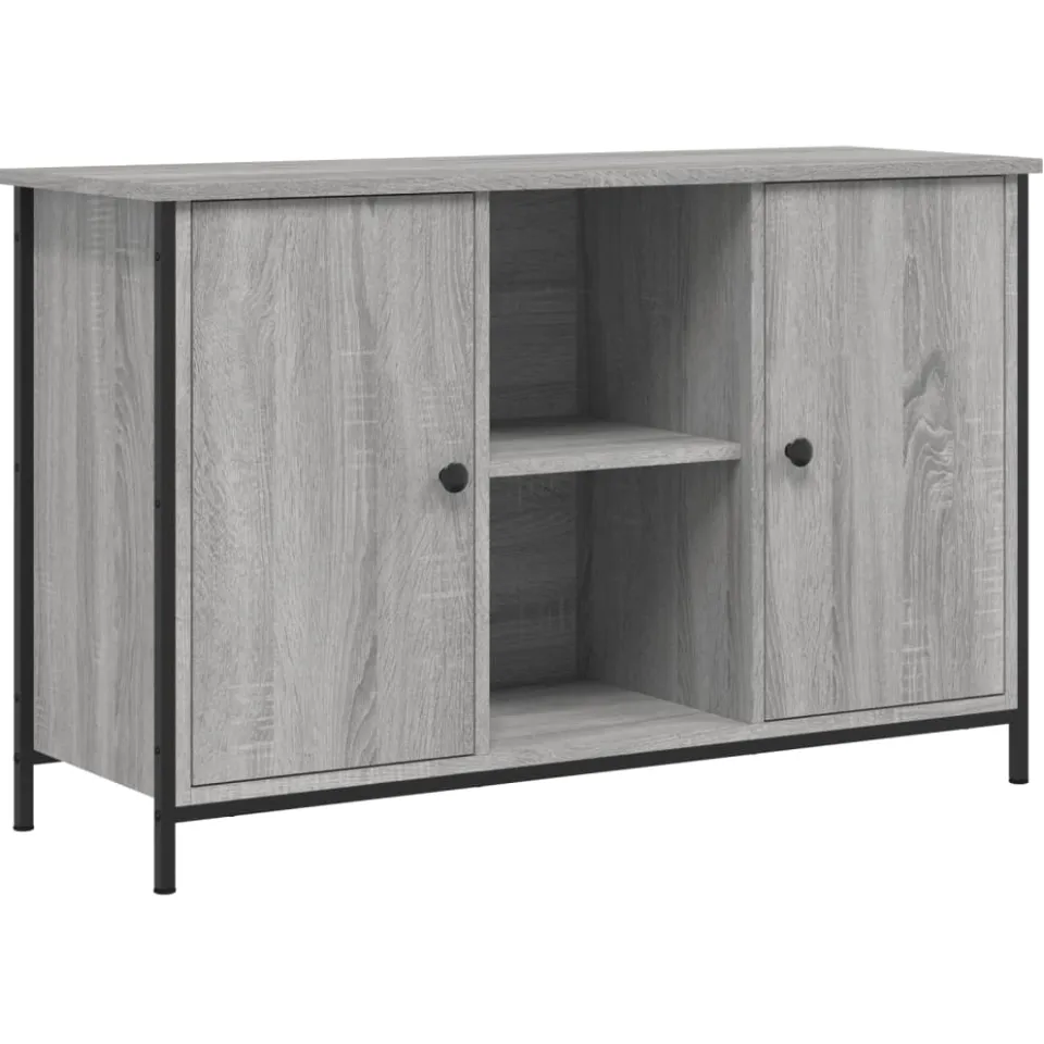 vidaXL Tv-meubel 100x35x65 cm bewerkt hout grijs sonoma eikenkleurig, foto 3