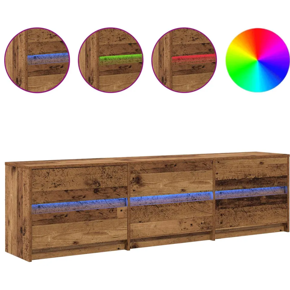 vidaXL TV Eenheden 180 x 34 x 50 cm Oud Hout bruin, foto 4