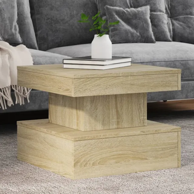 vidaXL Salontafel met LED-verlichting 50x50x40 cm sonoma eiken, foto 2