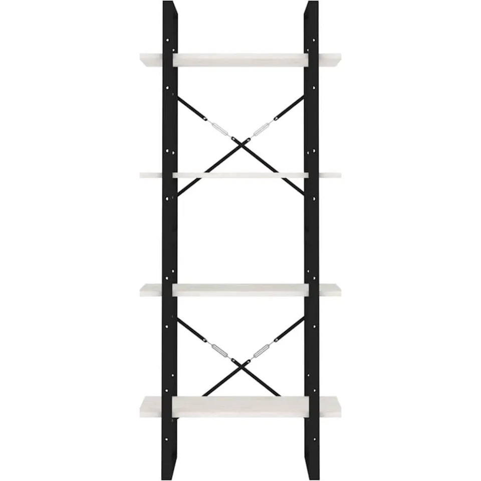 vidaXL Boekenkast met 4 schappen 60x30x140 cm massief grenenhout wit