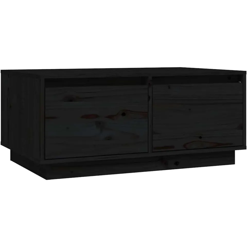 vidaXL Salontafel 80x50x35 cm massief grenenhout zwart