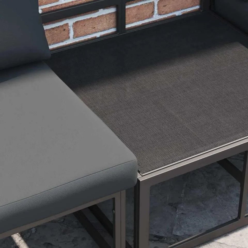vidaXL Tuinbankenset 12 st Zwart Aluminium, foto 4