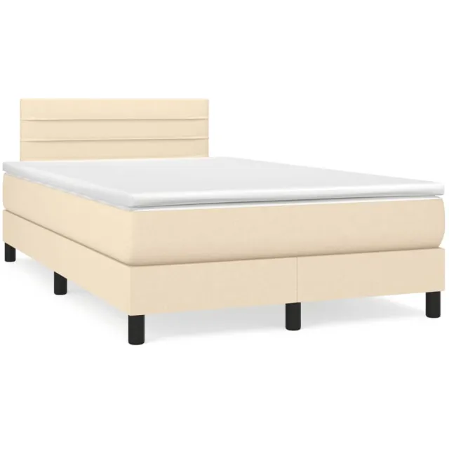 vidaXL Boxspring met matras stof crèmekleurig 120x190 cm