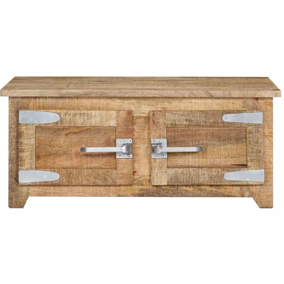 vidaXL Salontafel 70x70x30 cm massief mangohout bruin, foto 2