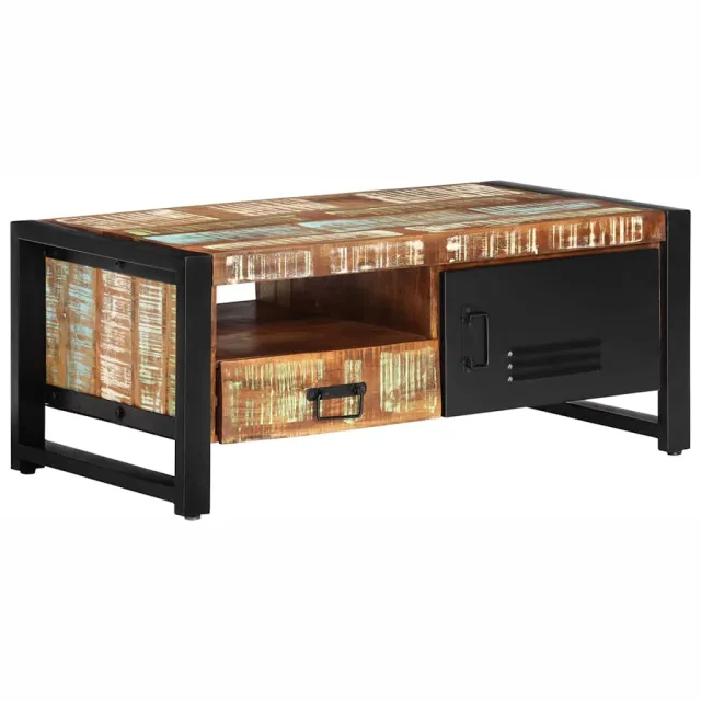 vidaXL Salontafel 100x50x41 cm massief gerecycled hout Meerkleurig