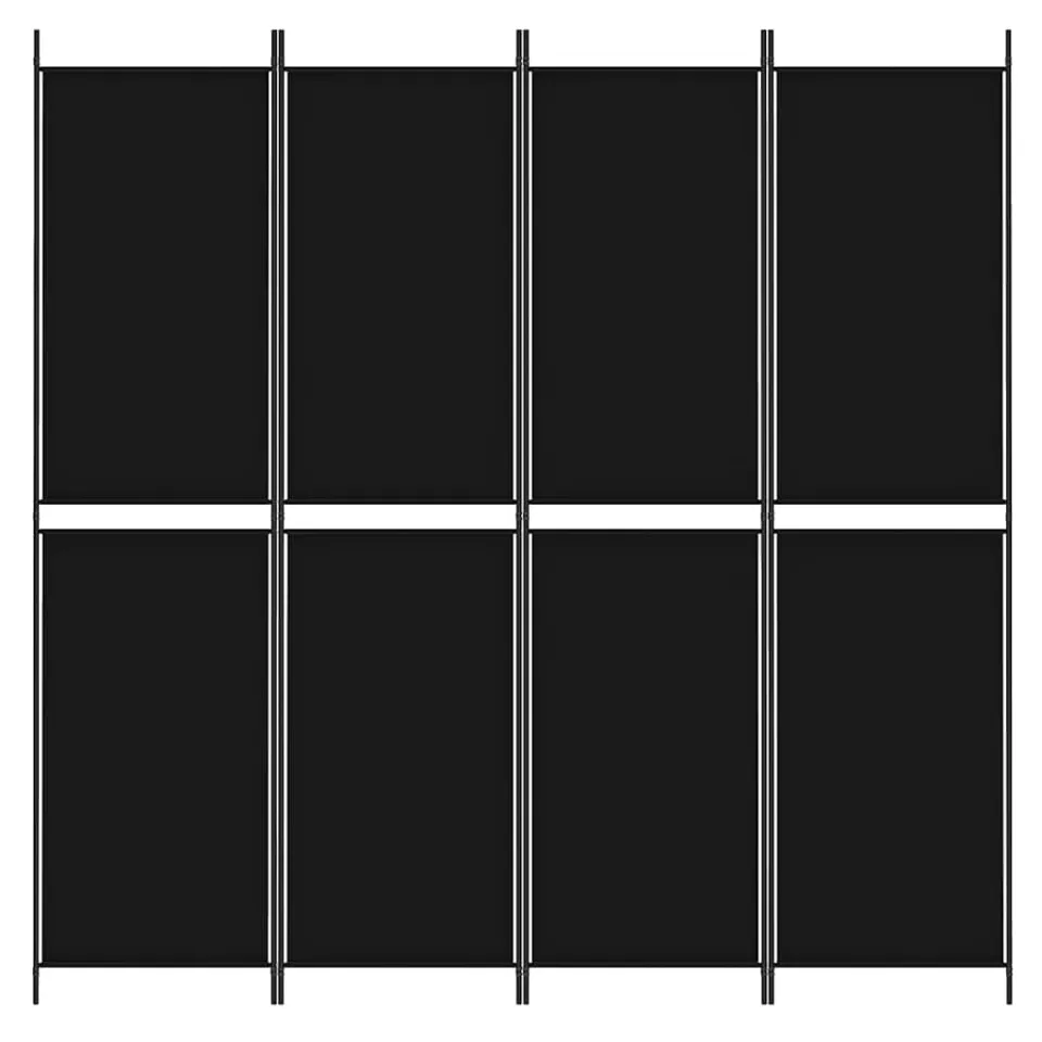 vidaXL Kamerscherm met 4 panelen 200x200 cm stof zwart