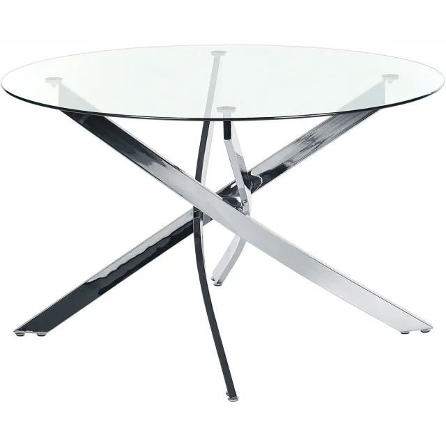 Beliani MARAMO - Eettafel - Zilver - ⌀120 cm - Veiligheidsglas