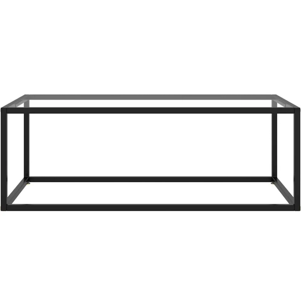vidaXL Salontafel met gehard glas 100x50x35 cm zwart, foto 2