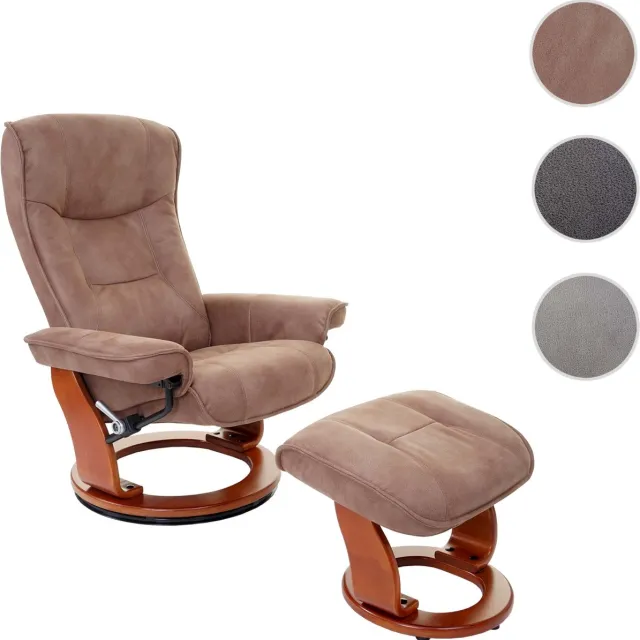 Robas Lund MCA relaxfauteuil Hamilton, tv-fauteuil voetenbank, stof/textiel, draagvermogen 130 kg ~ antiekbruin, honingkleurig